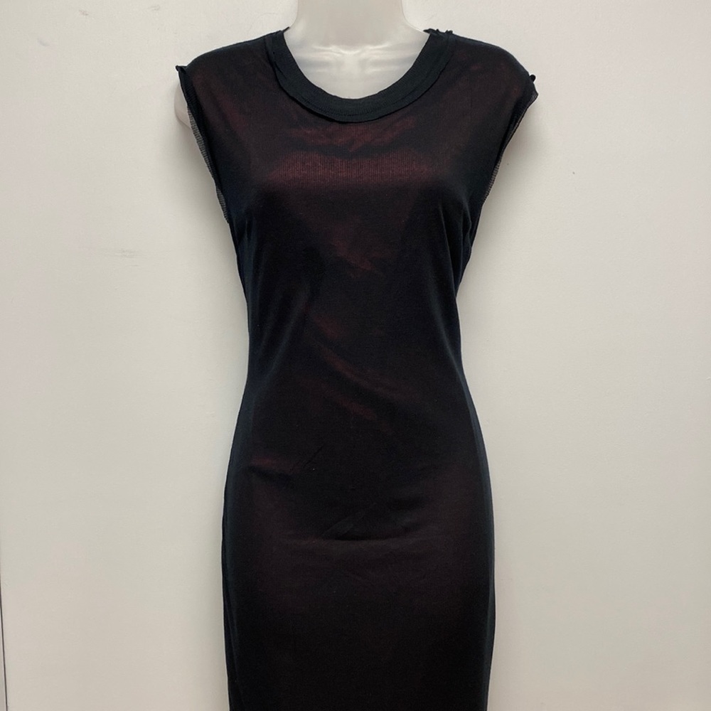 Public School Sheer Black Red Satin Lined Midi Dress